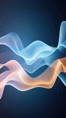 Poster - Colorful abstract sound waves combined with audio gear create a lively backdrop filled with neon light effects in blue and pink shades
