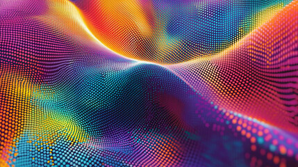 Poster - Colorful abstract patterns create a mesmerizing wave of visual effects in digital art