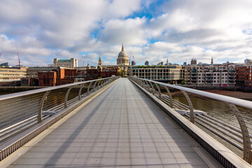 Wall Mural - St. Paul's cathedral seen from Millennium bridge, London, UK