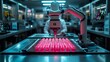 © pete99 - Robotic arm dispensing liquid into containers in a modern laboratory