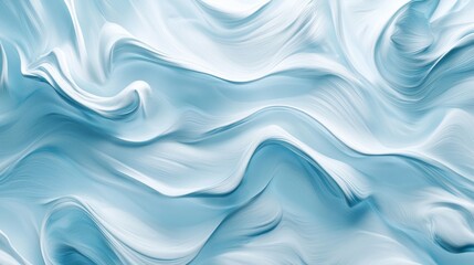 Poster - Soft waves of light blue and white gracefully blend together, creating a tranquil atmosphere. This beautiful gradient evokes a sense of calmness and serenity, inviting viewers to immerse themselves