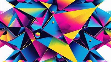 Poster - abstract background with colorful triangles