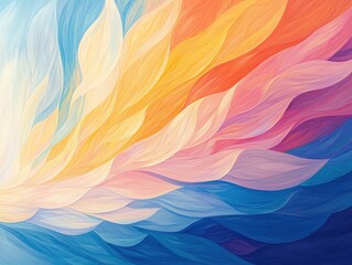 Poster - vibrant abstract painting art studio digital artwork colorful environment close-up view artistic exp