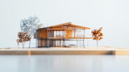 Fototapete - Futuristic Fire-Resistant Home Architecture High-Resolution Display of Sustainable Design with Innovative Materials for Urban Development and Modern Safety Solutions