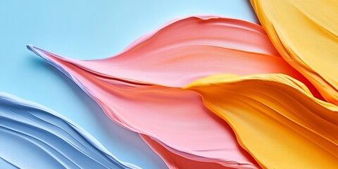 Fototapete - Dynamic Floral Abstraction in Bold Hues Textured Blue Canvas for Creative Interiors and Digital Marketing - Energetic Visuals and Modern Artistic Expression