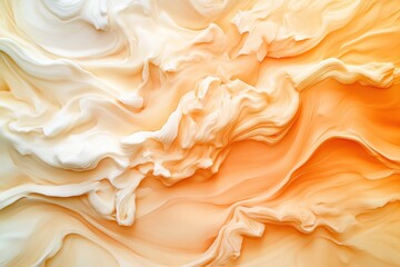Leinwandbilder - Swirls of cream and warm tones create a captivating abstract landscape of texture and color