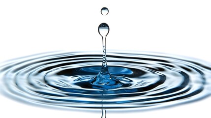 Aufkleber - Isolated transparent water drops gently resting on a crisp white background showcasing the natural beauty and simplicity of nature s purest form   water
