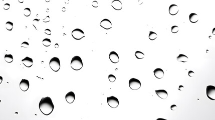 Aufkleber - Minimalist and Elegant Isolated Water Droplet Formations with Reflections on a Clean Simple White Background