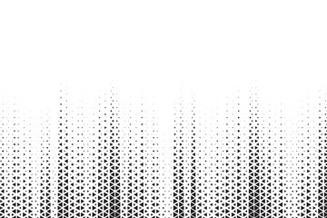 Fototapete - Triangular Halftone Texture Retro wave Vector Geometric Technology Abstract Background. Half Tone Triangles Retro Colored Pattern. Minimal 80s Style Dynamic Tech Structure Wallpaper