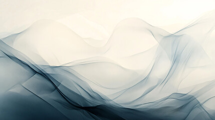 Poster - Soft waves of fabric create an ethereal landscape in delicate shades of gray