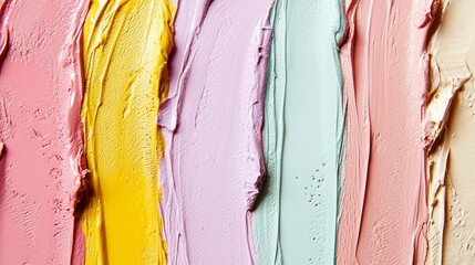 Poster - A beautiful arrangement of colorful cosmetic cream gels showcases an artistic display of smooth textures. Soft pastels blend together, creating an inviting and calming visual experience
