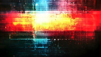 Aufkleber - Striking interstellar glow of vibrant neon lights in a mesmerizing digital art display featuring a kaleidoscopic fusion of color energy
