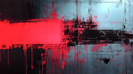 Poster - Stunning abstract art composition featuring a dynamic blend of vibrant colors geometric patterns and digital glitch distortion effects creating a visually captivating and contemporary design