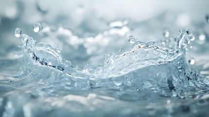 Leinwandbilder - Stunning abstract image showcasing the graceful flow and dynamic movement of crystal clear water creating a mesmerizing and serene atmosphere  Captures the beauty of natural liquid motion