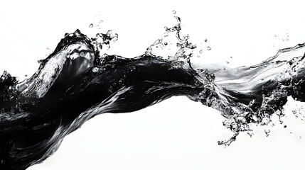Leinwandbilder - Stunning black and white image capturing the dynamic and forceful motion of a water splash  The image showcases the fluid energy power and transparent nature of the liquid in a contemporary