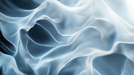 Poster - Soft white fabric flows elegantly against a dark background creating a serene atmosphere