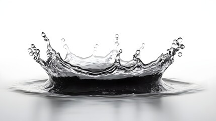 Fototapete - Stunning image of a single transparent liquid droplet in mid air creating a captivating splash and rippling effect  Minimalist modern and representation of the dynamic nature of water