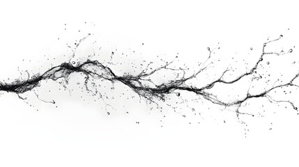 Leinwandbilder - Surreal image depicting abstract organic tree branches shattering and disintegrating in a fluid dynamic motion creating a chaotic disrupted and fragmented visual effect  The monochromatic