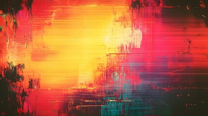 Poster - Vibrant Abstract Digital Art with Striking Colorful Texture and Innovative Glitch Design  Digitally created experimental artworks with dynamic color explosion futuristic patterns and bold