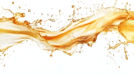 Poster - Vibrant abstract splash of orange and yellow liquid in dynamic motion creating an energetic and chaotic flow of transparent luminous fluid with a sense of speed and explosion