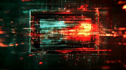 Leinwandbilder - Vibrant and captivating abstract digital art background with glitch and fractal patterns creating a futuristic experimental and dynamic visual effect