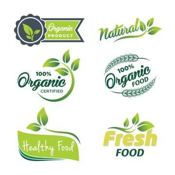 Organic Food logo template illustration