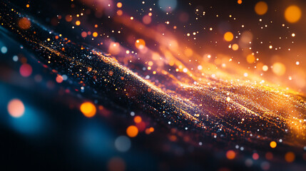 Poster - Vibrant light patterns create a mesmerizing abstract landscape in dynamic colors