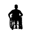© New Africa - Silhouette of man in wheelchair on white background