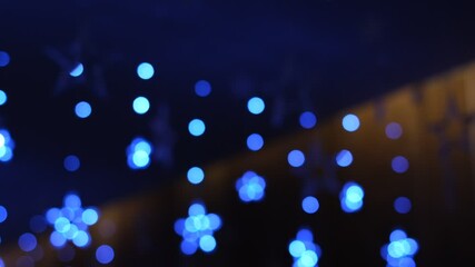 Wall Mural - the image is a blurry blue and white photo of a starry sky. the stars are scattered throughout the s