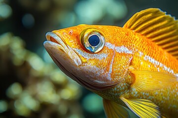 Aufkleber - Colorful fish swimming gracefully in a vibrant coral reef habitat during a sunny underwater afternoon