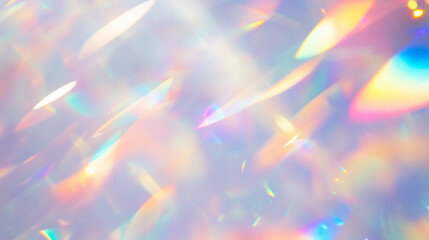 Wall Mural - abstract rainbow dreamy light reflections overlay with a soft iridescent glow, vibrant pastel colors