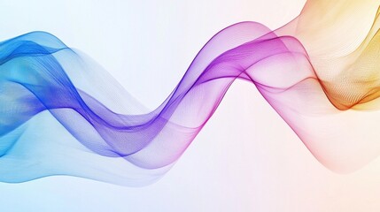 Poster - Soft, fluid lines intertwine in a stunning interplay of purple, pink, and orange shades, creating a captivating abstract background that evokes creativity and tranquility