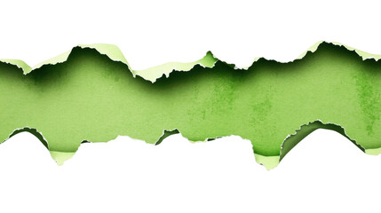 Poster - Torn paper with green background and transparent checkered background