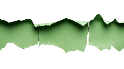 Poster - Green ripped paper with transparent background creating negative space