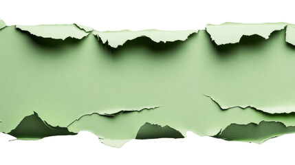 Poster - Torn green paper with transparent background creating a frame effect