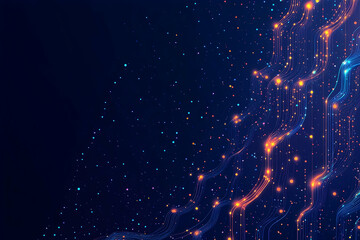 Poster - Blue background with upward arrows and digital data