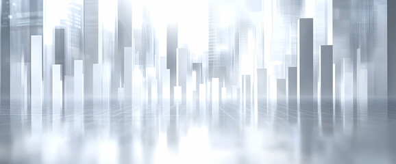 Poster - Abstract financial background with a white bar graph and data chart
