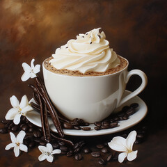 Wall Mural - Hot Chocolate with Whipped Cream and Chocolate Drizzle