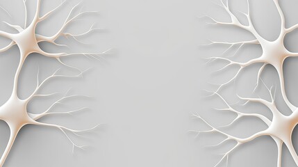 Poster - White background showcases intricate organic patterns that evoke the look of neural connections or biological structures in a clean design