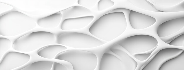 Poster - White background showcases intricate organic patterns that evoke the look of neural connections or biological structures in a clean design