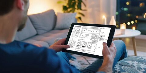 Fototapete - website design software provide brisk template for online retail business and e-commerce