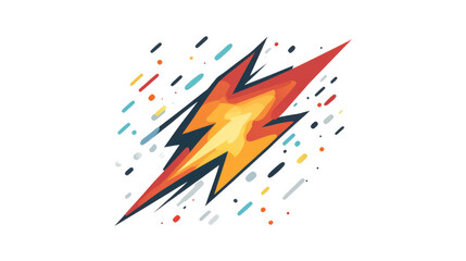 Poster - Lightning bolt striking with colorful motion trails on transparent background