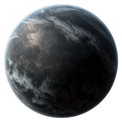 Wall Mural - dark planet with thick atmosphere isolated on transparent background