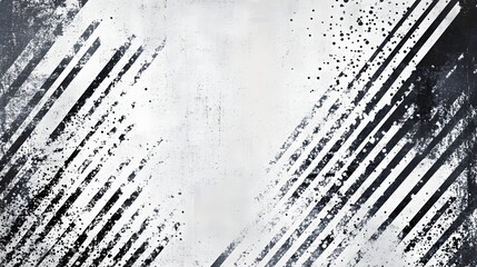 Poster - Dynamic and Moody Abstract Grunge Texture with Dramatic Black and White Splatters Brush Strokes and Distressed Elements on a Vintage Wall or Industrial Background  Experimental Design