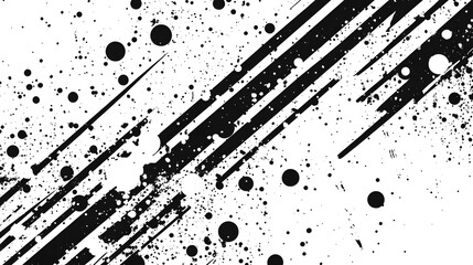 Aufkleber - Dynamic monochrome abstract artwork featuring energetic splash effects geometric patterns and fluid motions in a bold futuristic and experimental visual style