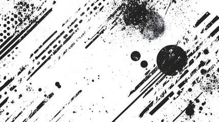Fototapete - Dynamic Monochrome Abstract Fluid Splash Painting with Textural Brush Strokes and Dripping Paint on a Digital Backdrop  Conceptual Experimental and Minimalist Design