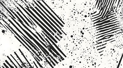 Leinwandbilder - Energetic Abstract Monochrome Pattern with Contrasting Lines and Shapes Depicting Dynamism and Movement  This visually striking image showcases a bold geometric composition of intersecting lines