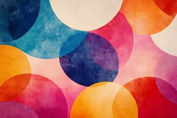 Aufkleber - Colorful overlapping circles creating abstract background design