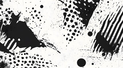 Aufkleber - Expressive abstract watercolor painting featuring dramatic brush strokes textured monochrome patterns and bold contrasting splashes of black and white  Captivating modern artwork with a fluid dynamic
