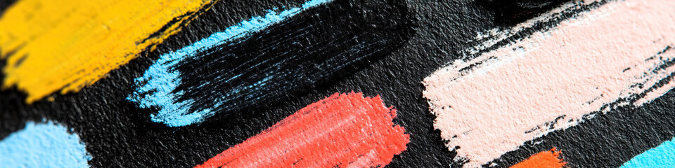 Poster - Abstract Pastel Strokes on Dark Surface